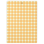 Yellow Orange Ish Preppy Gingham Kariert Klemmbrett (Rückseite)