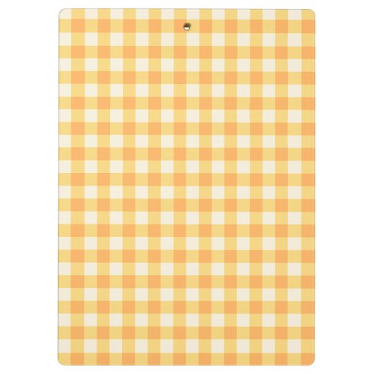 Yellow Orange Ish Preppy Gingham Kariert Klemmbrett (Rückseite)
