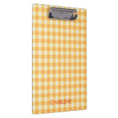 Yellow Orange Ish Preppy Gingham Kariert Klemmbrett (Rechts)