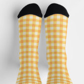 Yellow Orange Ish Preppy Gingham Kariert Socken (Oben)
