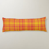 Yellow Orange Plaid Pattern Seitenschläferkissen (Rückseite)