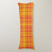 Yellow Orange Plaid Pattern Seitenschläferkissen (Vorderseite Vertikal)