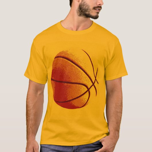 Yellow Orange Pop Art Basketball T-Shirt (Vorderseite)