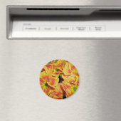 Yellow Orange Primrose Magnet (In Situ (Geschirrspüler))