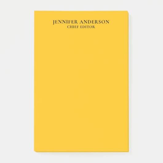 Yellow Orange Professional Modern Plain Minimalist Post-it Klebezettel (Vorderseite)