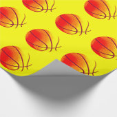 Yellow Orange Red Pop Art Basketball Geschenkpapier (Ecke)
