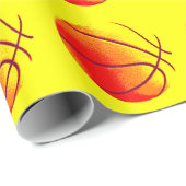 Yellow Orange Red Pop Art Basketball Geschenkpapier (Rolleneckpunkt)