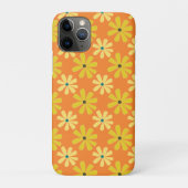 Yellow Orange Retro 70er Daisies Case-Mate iPhone Hülle (Rückseite)