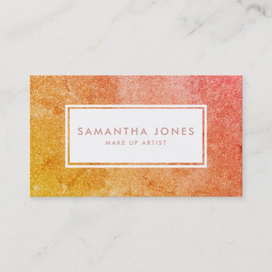 Yellow Orange Sparkle Glitzer Girly Make up Artist Visitenkarte (Vorderseite)