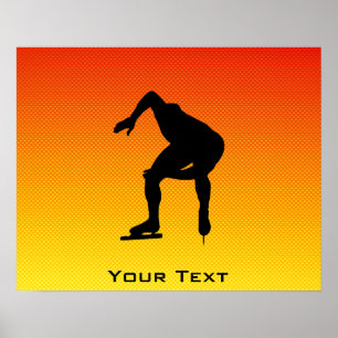 Yellow Orange Speed Skater Poster