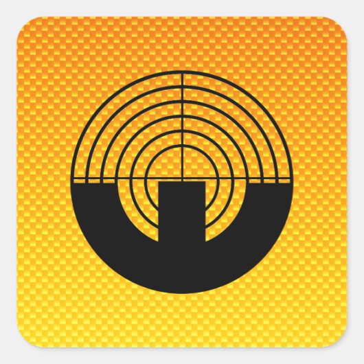 Yellow Orange Sport Shooting Quadratischer Aufkleber (Vorderseite)