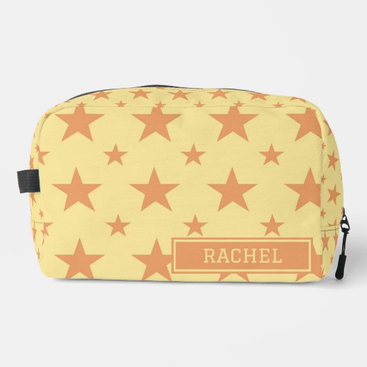 Yellow Orange Stars Pattern Constellation Cosmetic Waschbeutel (Vorderseite)