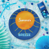 Yellow Orange Sun Summer Breeze Pappteller (Party)