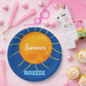 Yellow Orange Sun Summer Breeze Pappteller (Party)