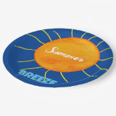 Yellow Orange Sun Summer Breeze Pappteller (Schrägansicht)