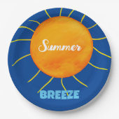 Yellow Orange Sun Summer Breeze Pappteller (Vorderseite)