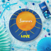 Yellow Orange Sun Summer Liebe Pappteller (Party)