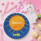 Yellow Orange Sun Summer Liebe Pappteller (Party)