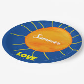 Yellow Orange Sun Summer Liebe Pappteller (Schrägansicht)