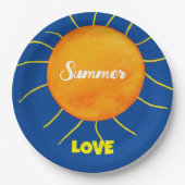 Yellow Orange Sun Summer Liebe Pappteller (Vorderseite)