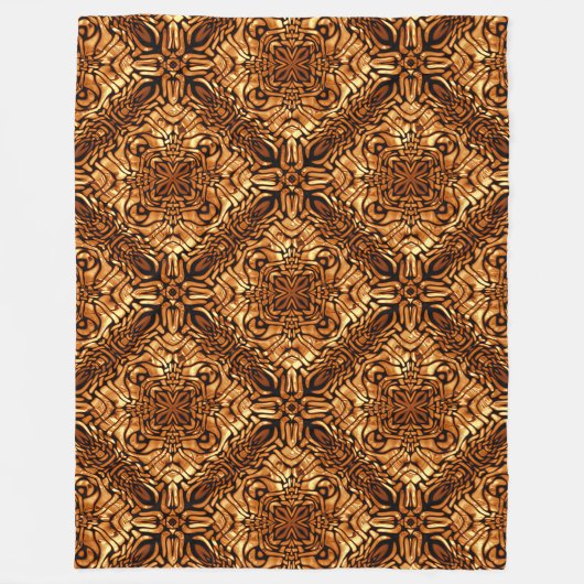 Yellow Orange Taupe Brown Angesagtes Bohemisches B Fleecedecke (Vorderseite)