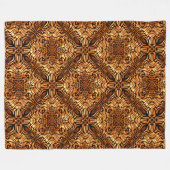 Yellow Orange Taupe Brown Angesagtes Bohemisches B Fleecedecke (Vorderseite (Horizontal))