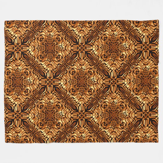 Yellow Orange Taupe Brown Angesagtes Bohemisches B Fleecedecke (Vorderseite (Horizontal))