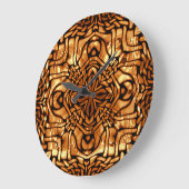 Yellow Orange Taupe Brown Angesagtes Bohemisches B Große Wanduhr (Winkel)