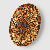 Yellow Orange Taupe Brown Angesagtes Bohemisches B Große Wanduhr (Winkel)