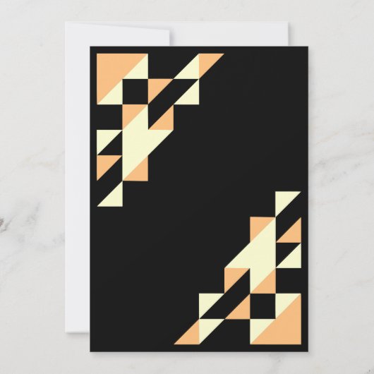 Yellow Orange Triangle Geometric Black Birthday Einladung (Rückseite)