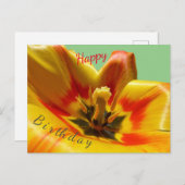 Yellow Orange Tulip Happy Birthday Postcard Postkarte (Vorne/Hinten)