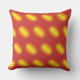 Yellow Orange und Red Polka Dots Circle Sun Summer Kissen Für Draußen