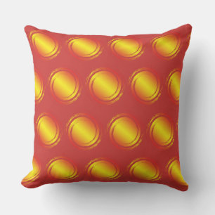 Yellow Orange und Red Polka Dots Circle Sun Summer Kissen Für Draußen