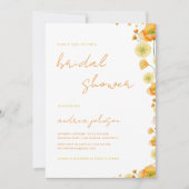 Yellow Orange Vibrann Summer Garden Brautparty Einladung (Vorderseite)