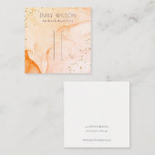 Yellow Orange Watercolor Textur Haarschnitt Displa Quadratische Visitenkarte (Vorne/Hinten)