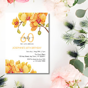 Yellow Orchid Blume Botanischer Geburtstag Einladung