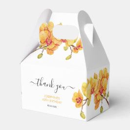 Yellow Orchid Blume Botanischer Geburtstag Geschenkschachtel