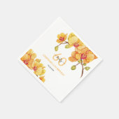 Yellow Orchid Blume Botanischer Geburtstag Serviette (Ecke)