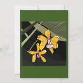 Yellow Orchid Blume Tropical Botanical Einladung (Vorderseite)