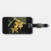 Yellow Orchid Blume Tropical Botanical Gepäckanhänger (Rückseite horizontal)