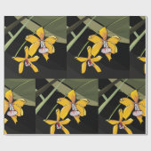 Yellow Orchid Blume Tropical Botanical Geschenkpapier (Flach)