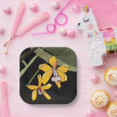 Yellow Orchid Blume Tropical Botanical Pappteller (Party)