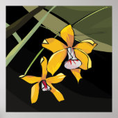 Yellow Orchid Blume Tropical Botanical Poster (Vorne)