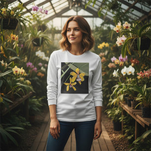 Yellow Orchid Blume Tropical Botanical T-Shirt