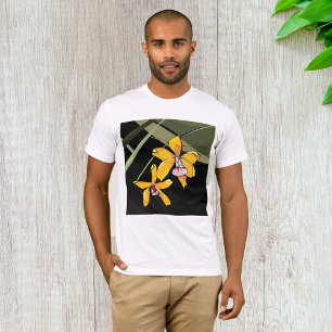 Yellow Orchid Blume Tropical Botanical T-Shirt