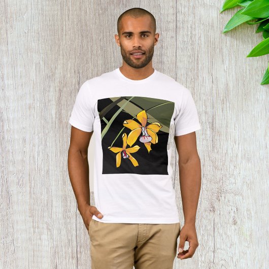 Yellow Orchid Blume Tropical Botanical T-Shirt