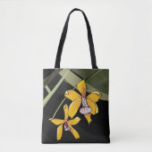 Yellow Orchid Blume Tropical Botanical Tasche (Vorderseite)