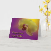 Yellow Orchid DebattierGratulations Card Karte (Gelbe Blume)