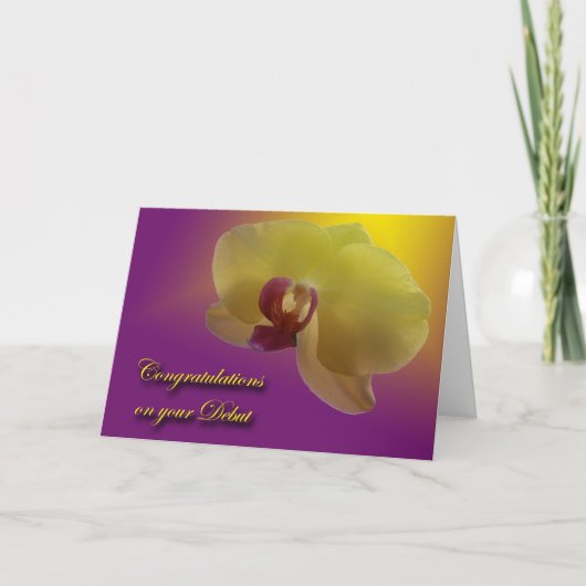 Yellow Orchid DebattierGratulations Card Karte (Vorderseite)