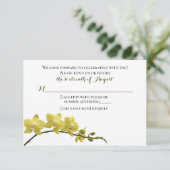 Yellow Orchid Wedding Reply Card RSVP Karte (Stehend Vorderseite)